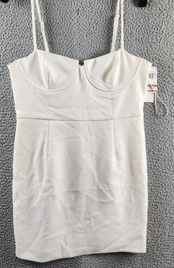 FRENCH CONNECTION Whisper Corset Dress Women's 10 Sumer White Back Zip Closure