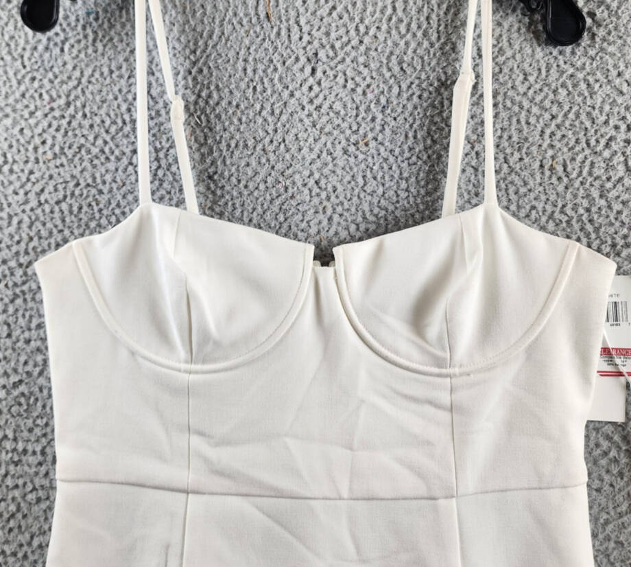 FRENCH CONNECTION Whisper Corset Dress Women's 10 Sumer White Back Zip Closure