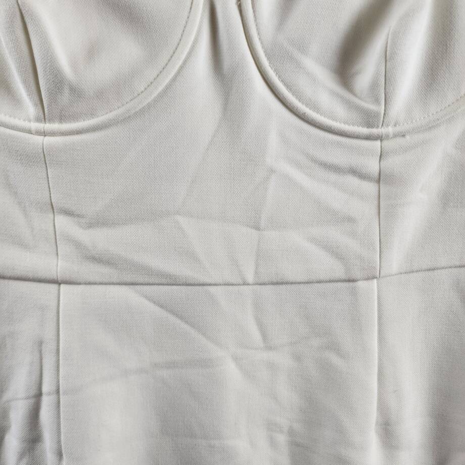 FRENCH CONNECTION Whisper Corset Dress Women's 10 Sumer White Back Zip Closure