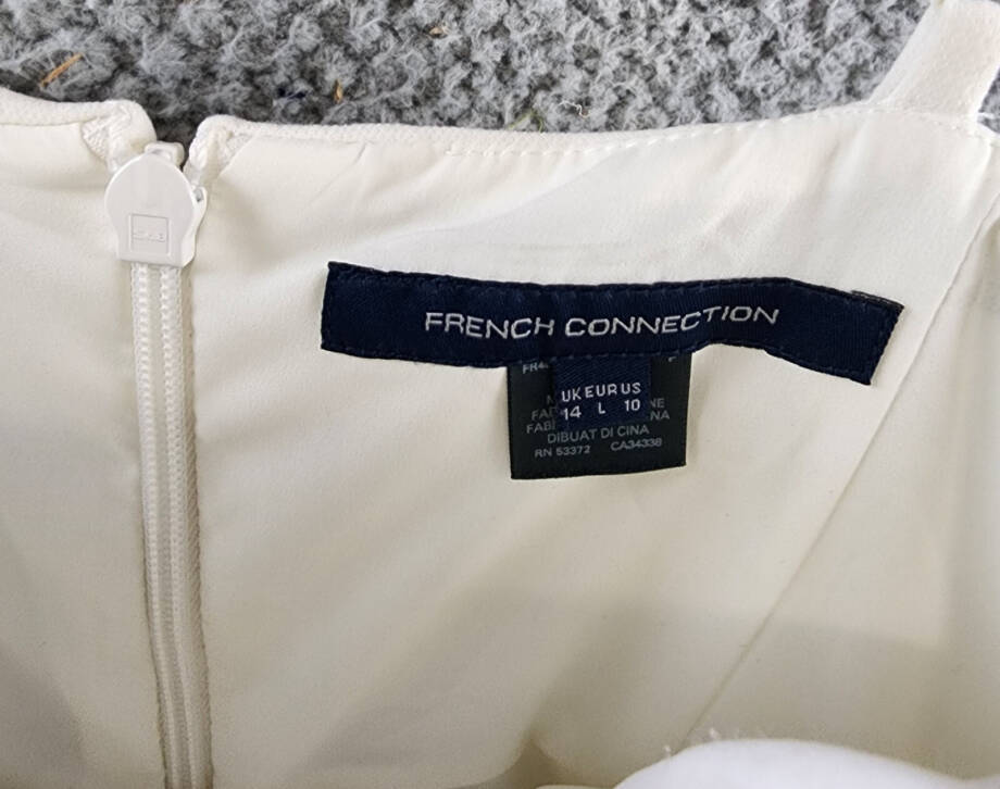 FRENCH CONNECTION Whisper Corset Dress Women's 10 Sumer White Back Zip Closure