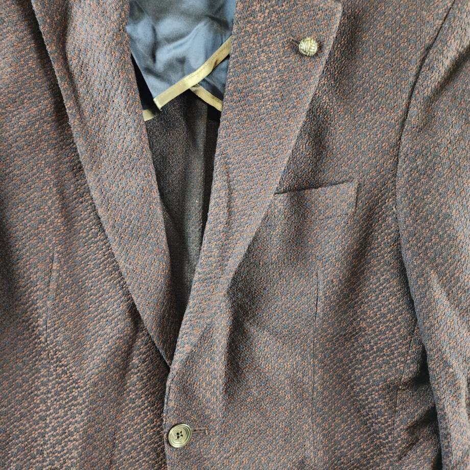 Jack Victor Textured Jersey Unstructured Sport Coat Mens 40R Burgundy Wool Blend