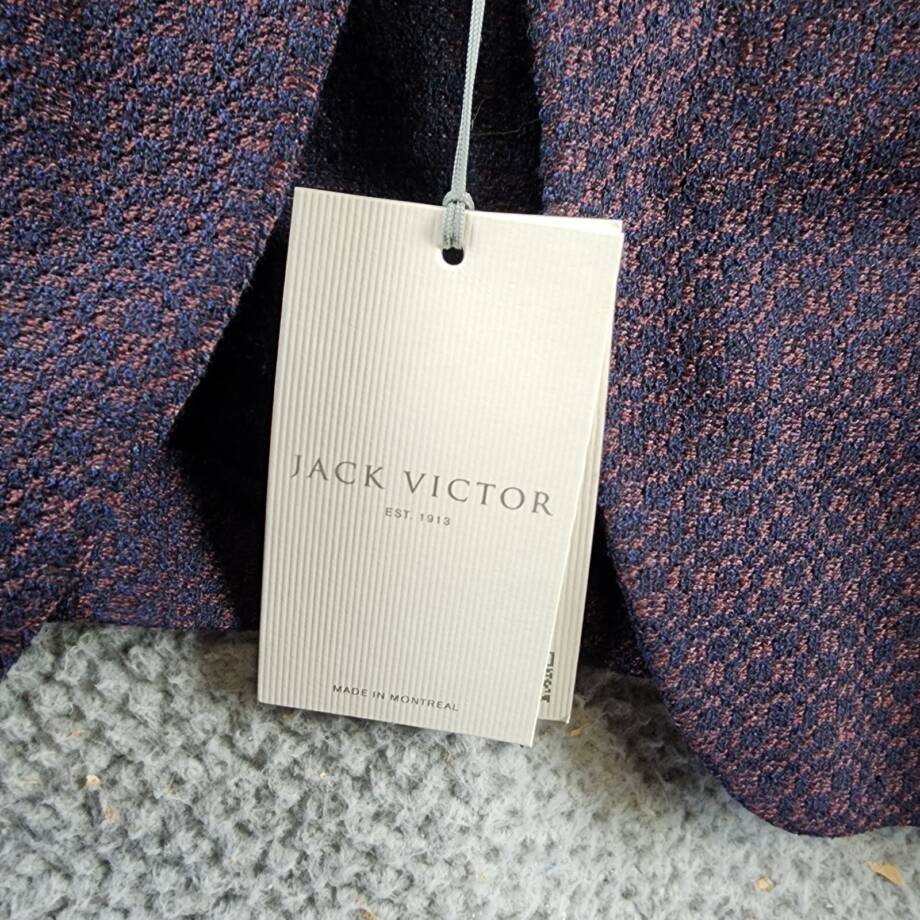 Jack Victor Textured Jersey Unstructured Sport Coat Mens 40R Burgundy Wool Blend