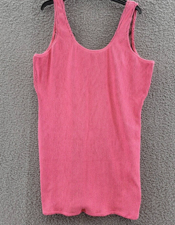 Royalty By Maluma Metallic Mini Bodycon Dress Women's XXXL Hot Pink Scoop Neck