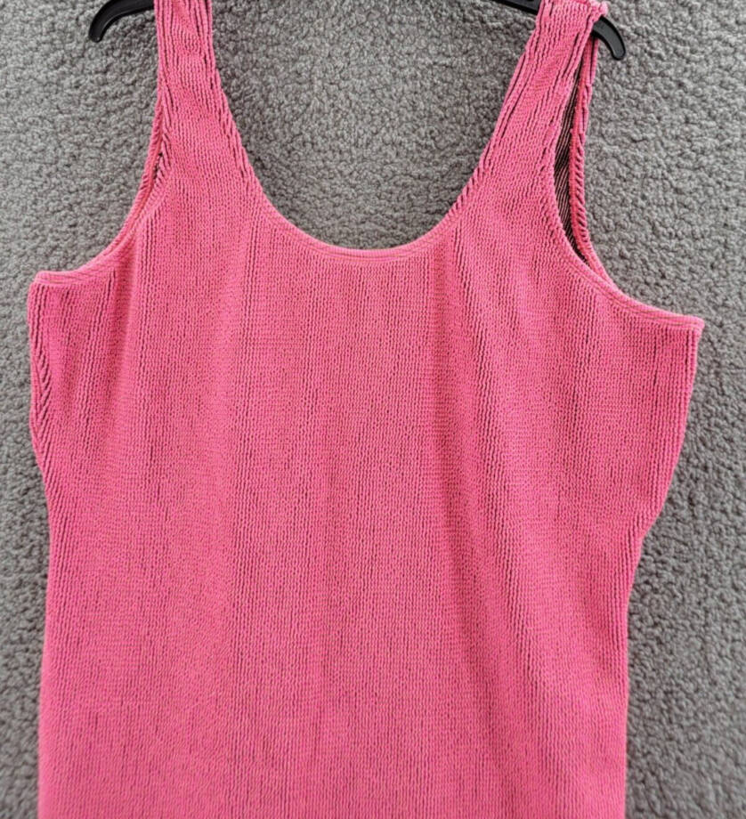 Royalty By Maluma Metallic Mini Bodycon Dress Women's XXXL Hot Pink Scoop Neck