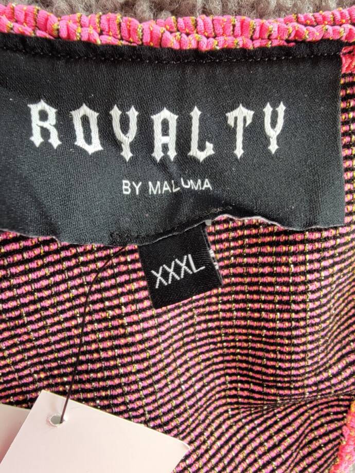Royalty By Maluma Metallic Mini Bodycon Dress Women's XXXL Hot Pink Scoop Neck