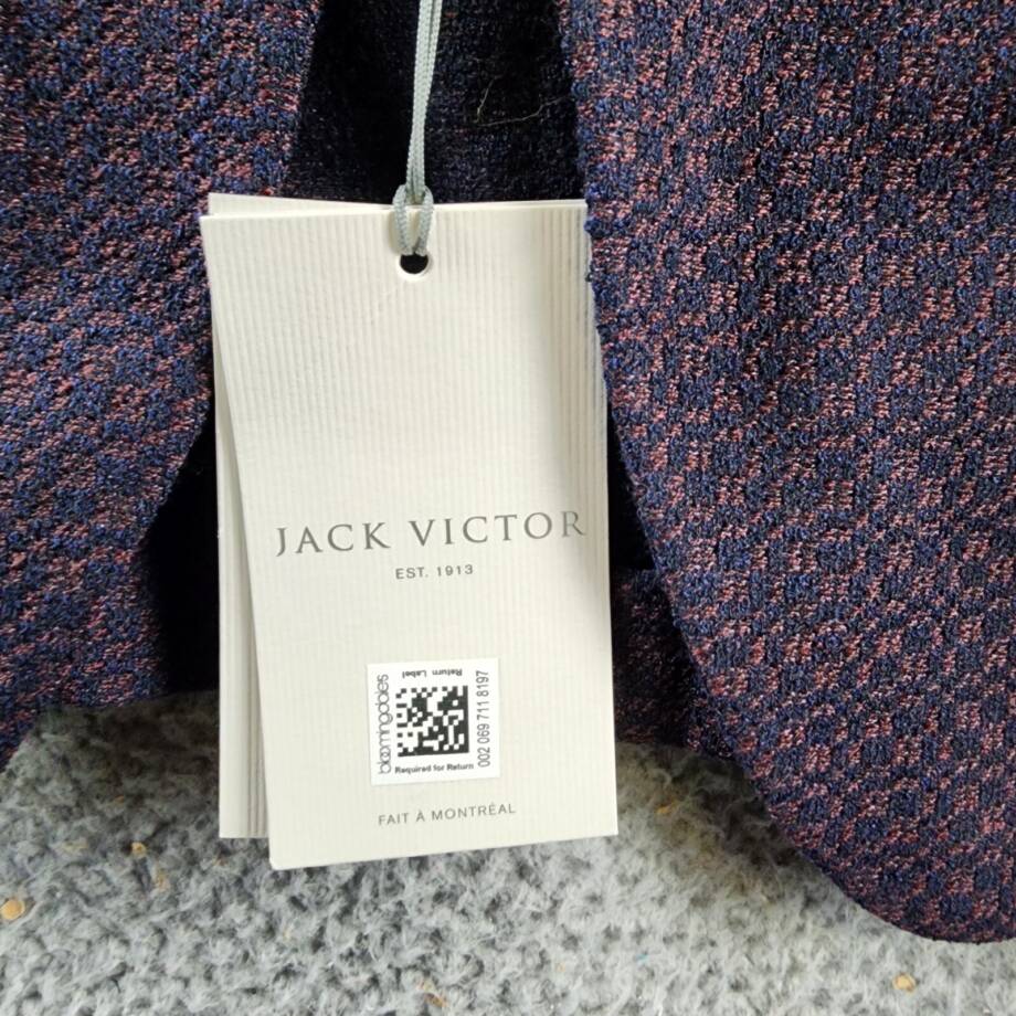 Jack Victor Textured Jersey Unstructured Sport Coat Mens 40R Burgundy Wool Blend