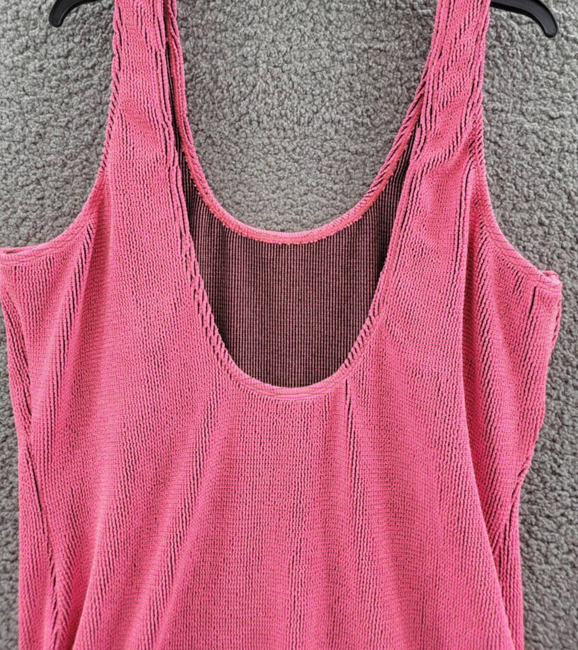 Royalty By Maluma Metallic Mini Bodycon Dress Women's XXXL Hot Pink Scoop Neck