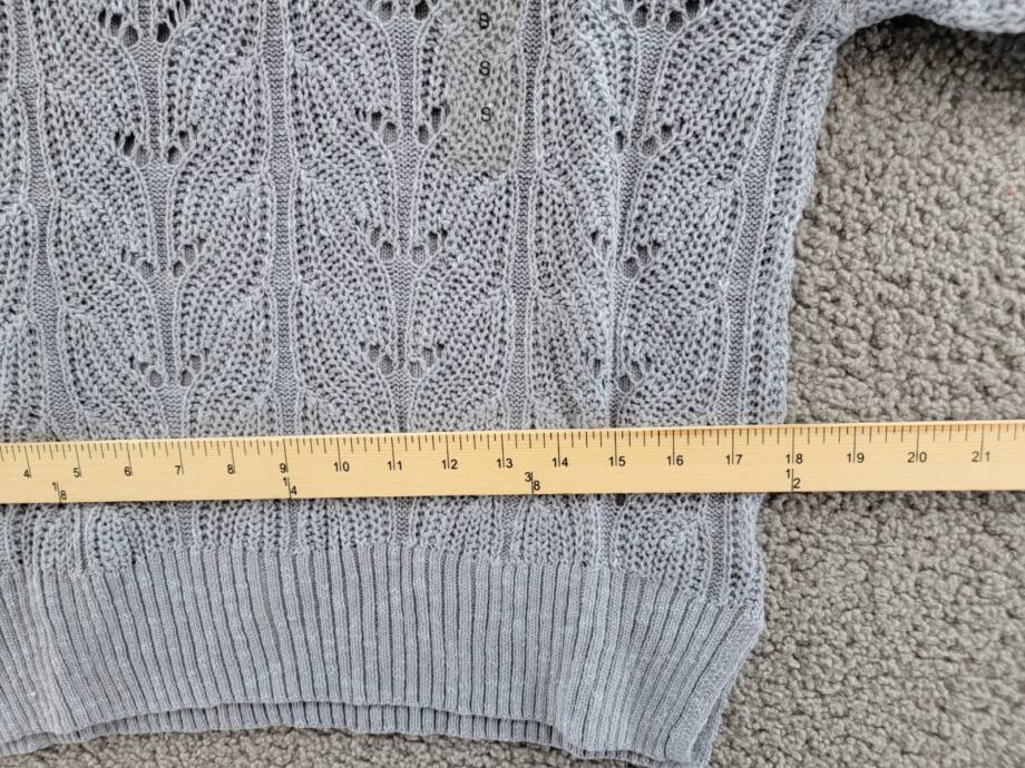 Weatherproof Vintage Slub Pointelle Mock Neck Sweater Women's S Dusty Blue