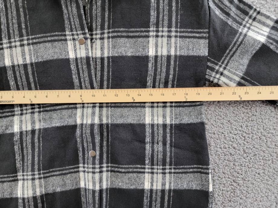 Steve Madden Sophia Flannel Plaid Shirt Jacket Women's XS Black/Ivory Wool Blend
