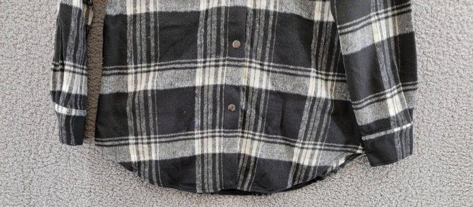 Steve Madden Sophia Wool Blend Plaid Shirt Jacket Women's S Black/Ivory L/S