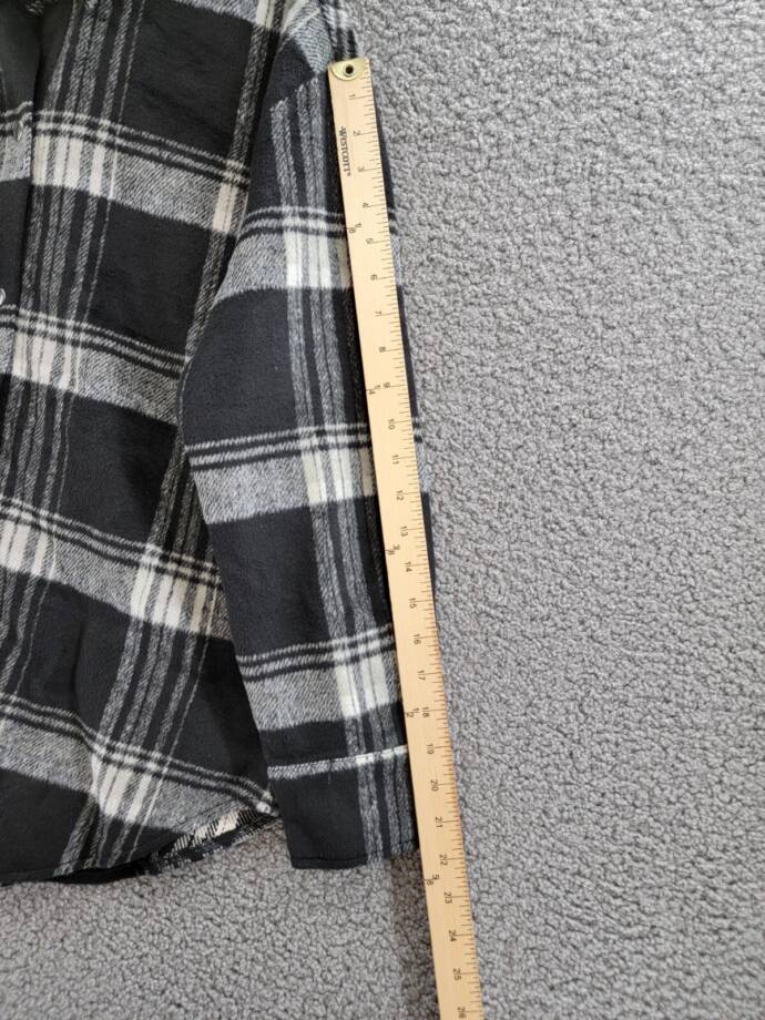 Steve Madden Sophia Wool Blend Plaid Shirt Jacket Women's S Black/Ivory L/S