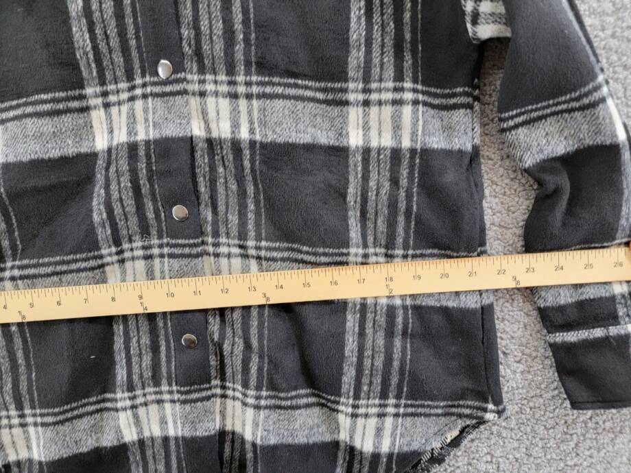 Steve Madden Sophia Wool Blend Plaid Shirt Jacket Women's S Black/Ivory L/S
