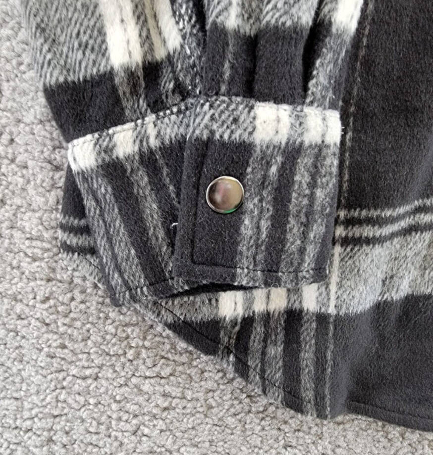 Steve Madden Sophia Wool Blend Plaid Shirt Jacket Women's S Black/Ivory L/S