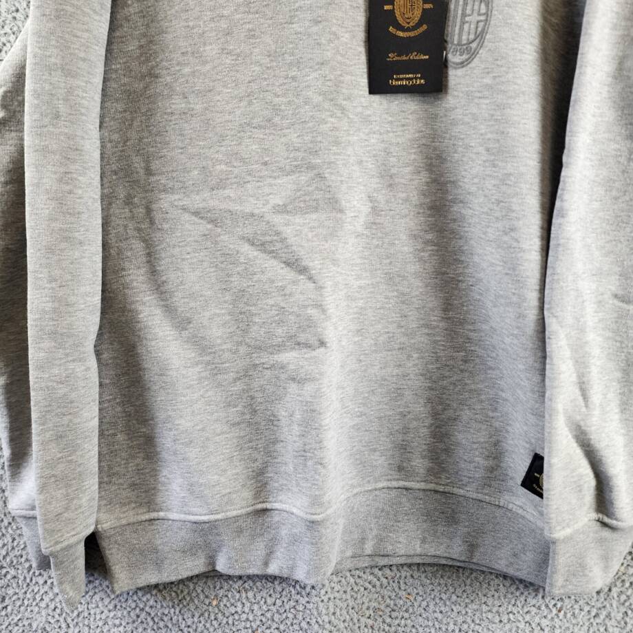 A.C. Milan Crew Neck Fleece Sweatshirt Men's XL Light Grey Heather Long Sleeve