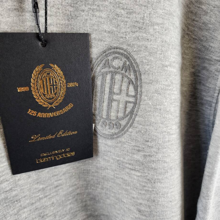 A.C. Milan Crew Neck Fleece Sweatshirt Men's XL Light Grey Heather Long Sleeve