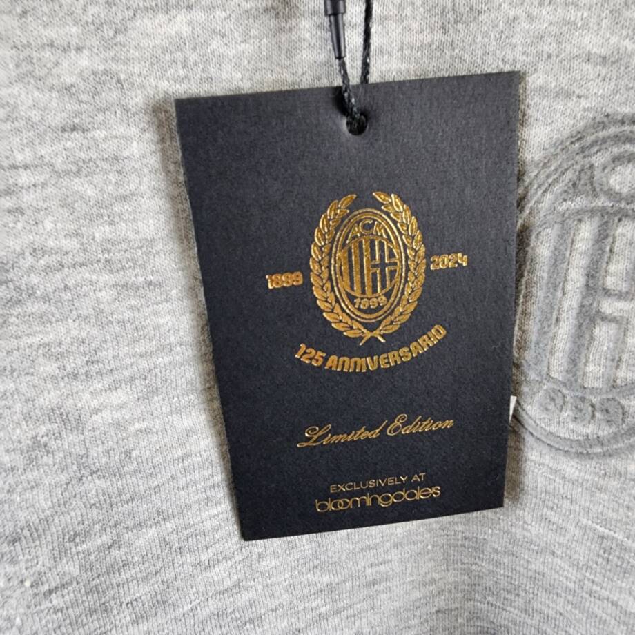 A.C. Milan Crew Neck Fleece Sweatshirt Men's XL Light Grey Heather Long Sleeve
