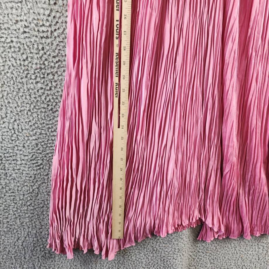 A.L.C. Angelina Pleated Maxi Dress Women's 10 Pink Deep V-Neck Adjustable Strap