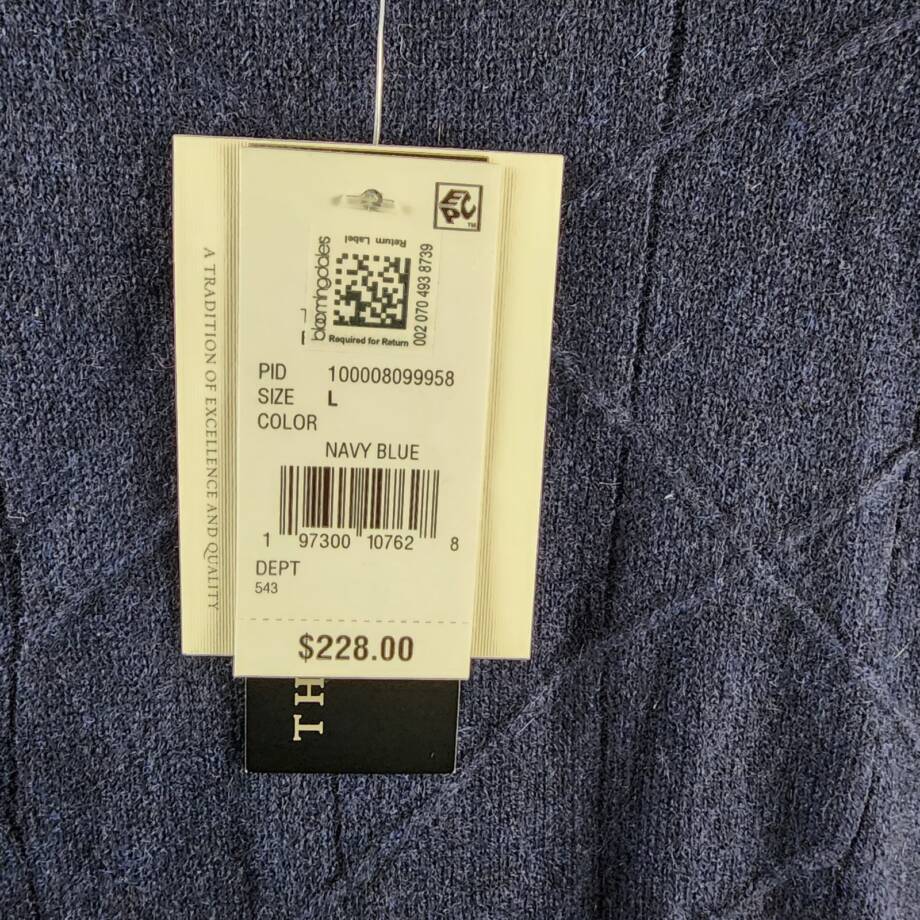 The Men's Store at Bloomingdale's Cashmere Novelty Stitch Sweater Men's L Navy