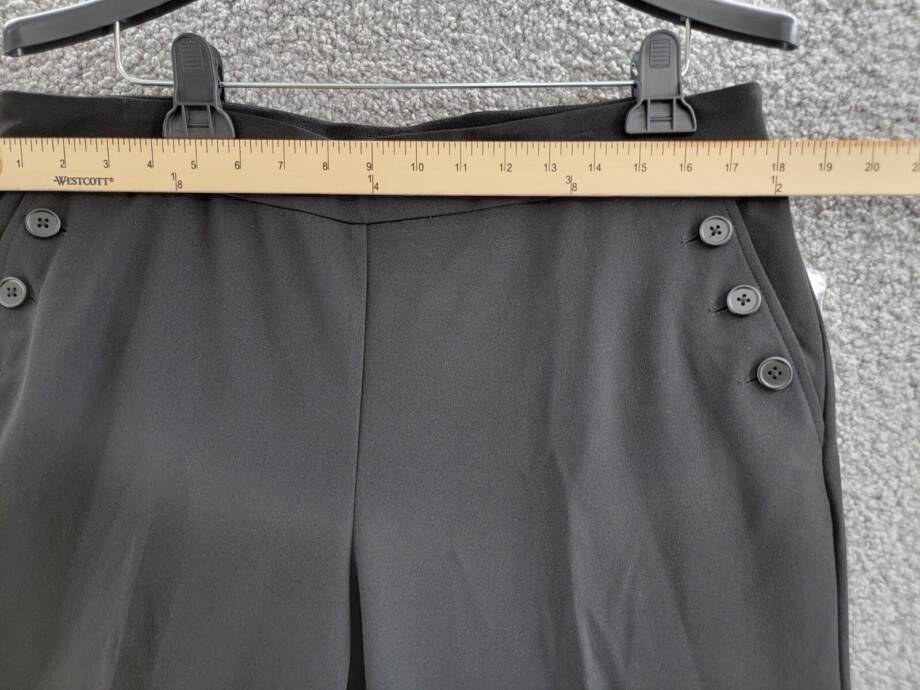 Bar III Plus Size Button-Detail Straight-Leg Pull-On Pants Women's 1X Black