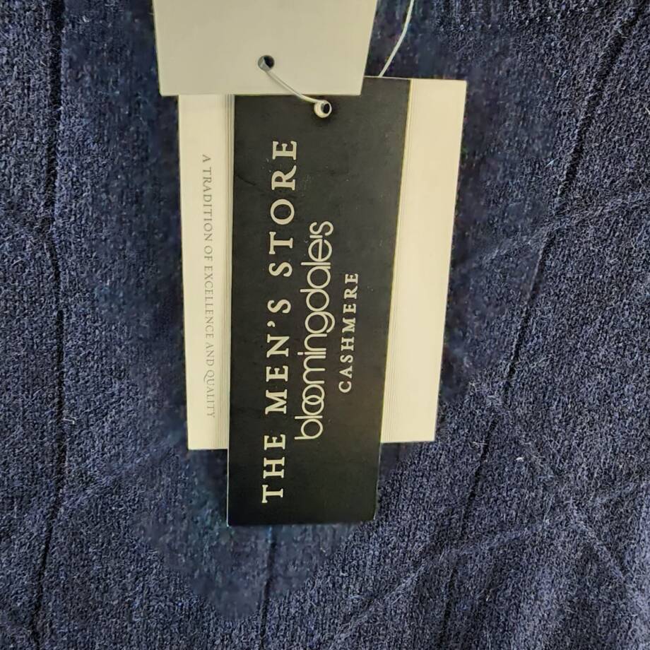 The Men's Store at Bloomingdale's Cashmere Novelty Stitch Sweater Men's L Navy