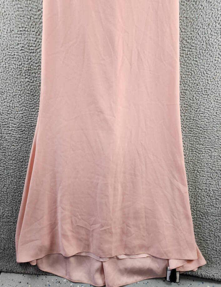 Eliza J Bow Back Halter Gown Women's 10 Blush Sleeveless Back Zip Closure