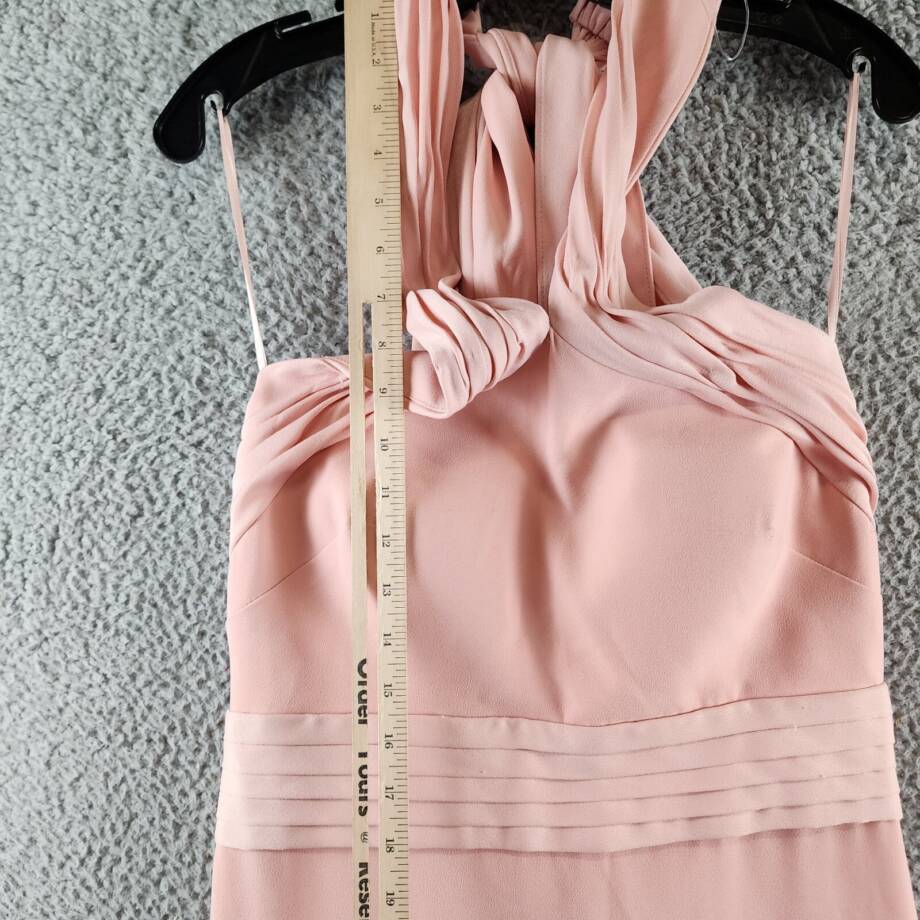 Eliza J Bow Back Halter Gown Women's 10 Blush Sleeveless Back Zip Closure