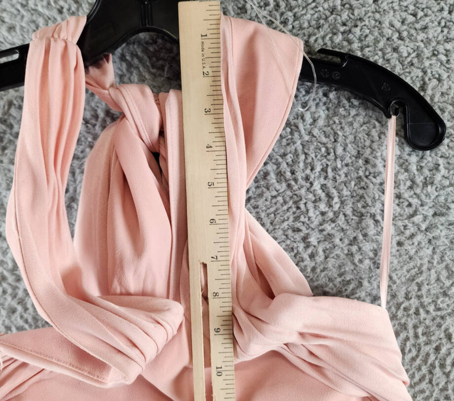 Eliza J Bow Back Halter Gown Women's 10 Blush Sleeveless Back Zip Closure