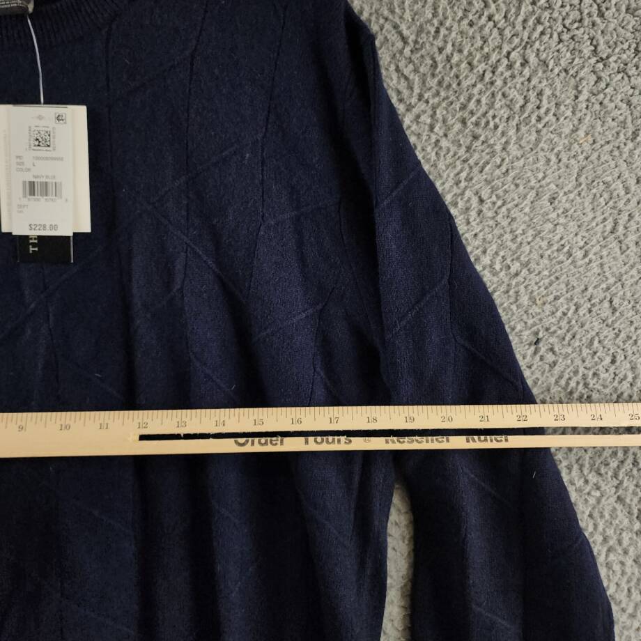 The Men's Store at Bloomingdale's Cashmere Novelty Stitch Sweater Men's L Navy