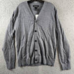 The Men's Store at Bloomingdale's Wool Button Front Cardigan Men's L Med Grey