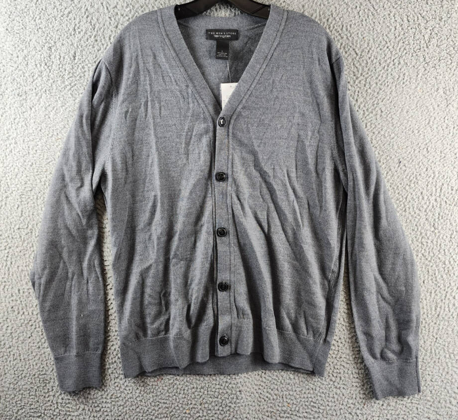 The Men's Store at Bloomingdale's Wool Button Front Cardigan Men's L Med Grey