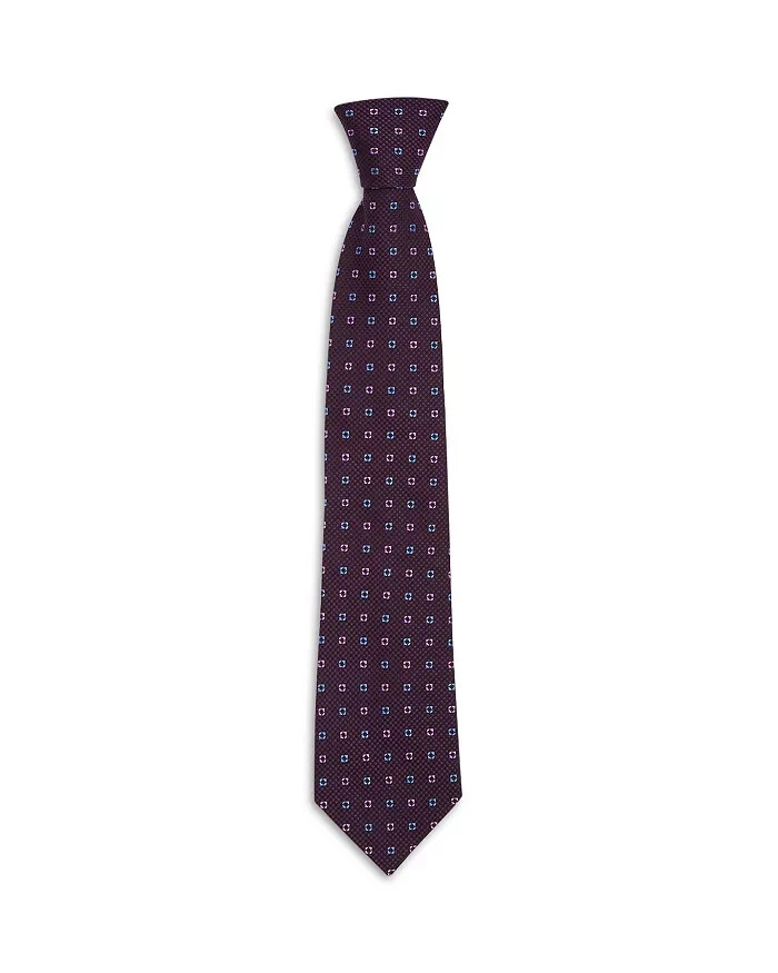 The Men's Store at Bloomingdale's Medallion Grid Silk Classic Tie Men's 8 Purple