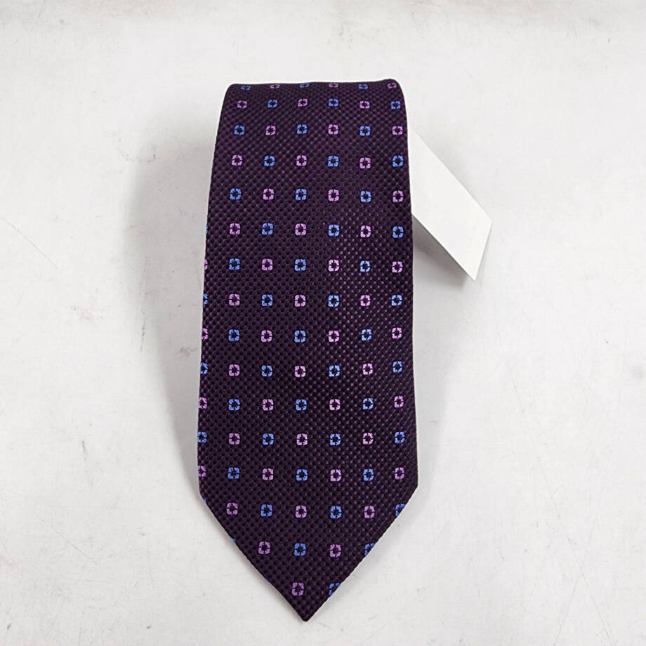 The Men's Store at Bloomingdale's Medallion Grid Silk Classic Tie Men's 8 Purple