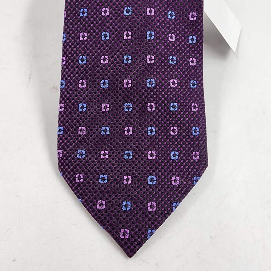The Men's Store at Bloomingdale's Medallion Grid Silk Classic Tie Men's 8 Purple