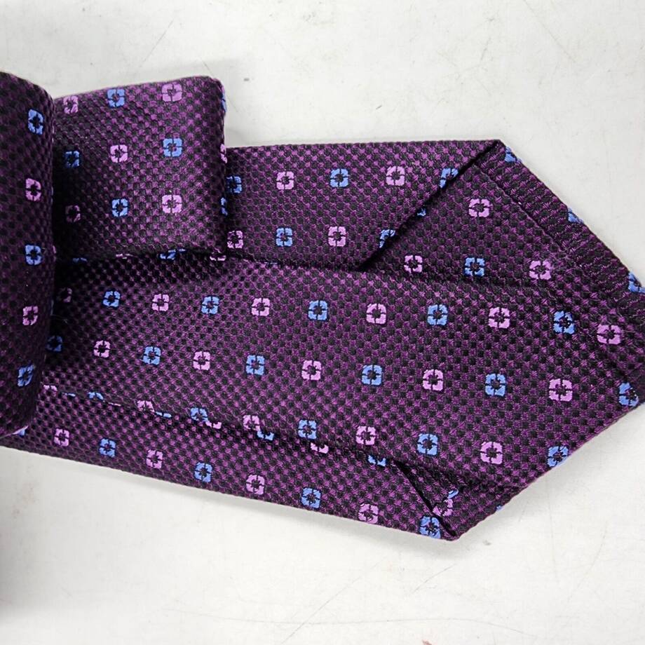 The Men's Store at Bloomingdale's Medallion Grid Silk Classic Tie Men's 8 Purple