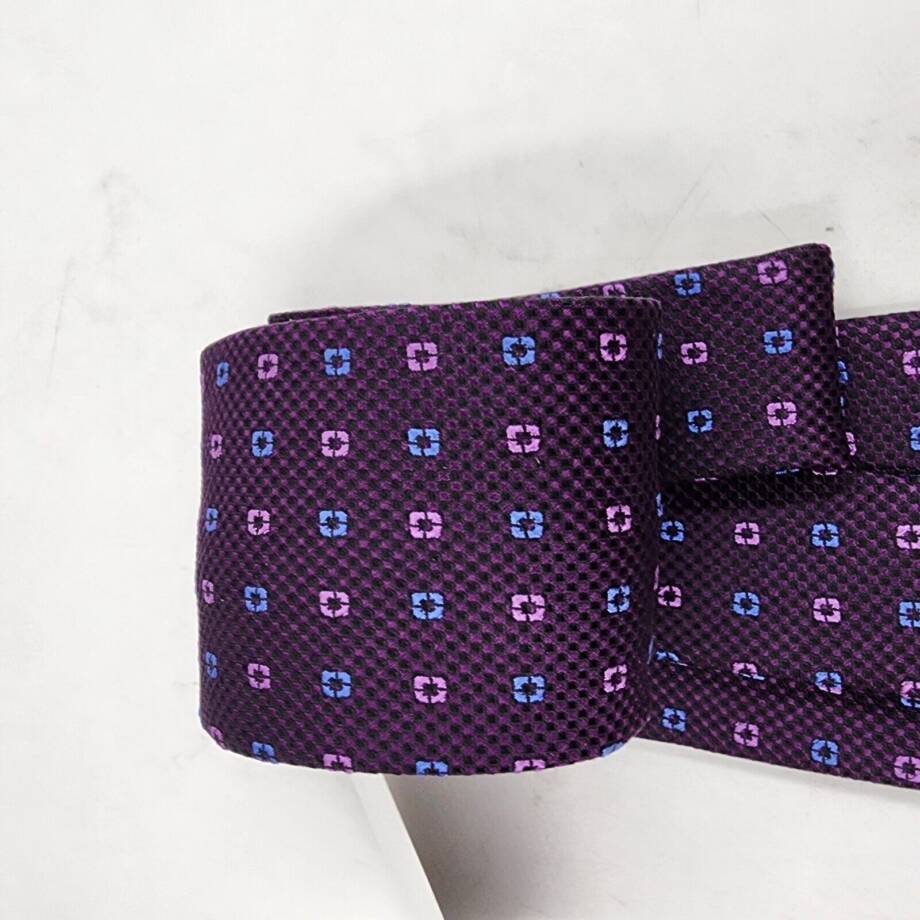 The Men's Store at Bloomingdale's Medallion Grid Silk Classic Tie Men's 8 Purple