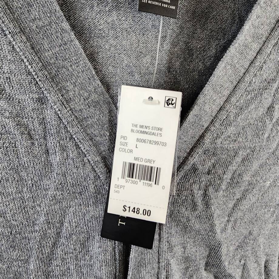 The Men's Store at Bloomingdale's Wool Button Front Cardigan Men's L Med Grey