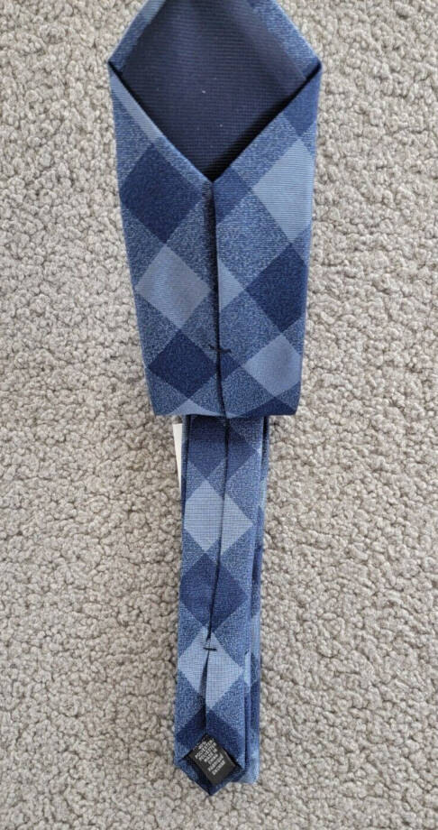 Michael Kors Maysen Check Tie Men's One Size Navy Classic Design Pointed Style