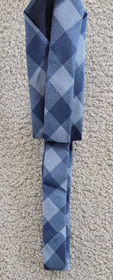 Michael Kors Maysen Check Tie Men's One Size Navy Classic Design Pointed Style