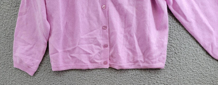 C by Bloomingdale's Cashmere Long Sleeve V-Neck Cardigan Women's L Rose Quartz