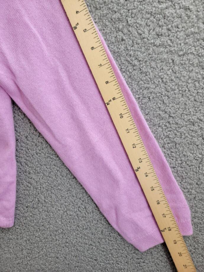 C by Bloomingdale's Cashmere Long Sleeve V-Neck Cardigan Women's L Rose Quartz