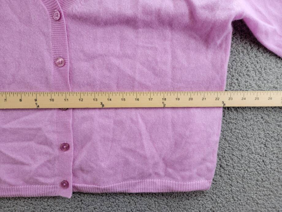 C by Bloomingdale's Cashmere Long Sleeve V-Neck Cardigan Women's L Rose Quartz