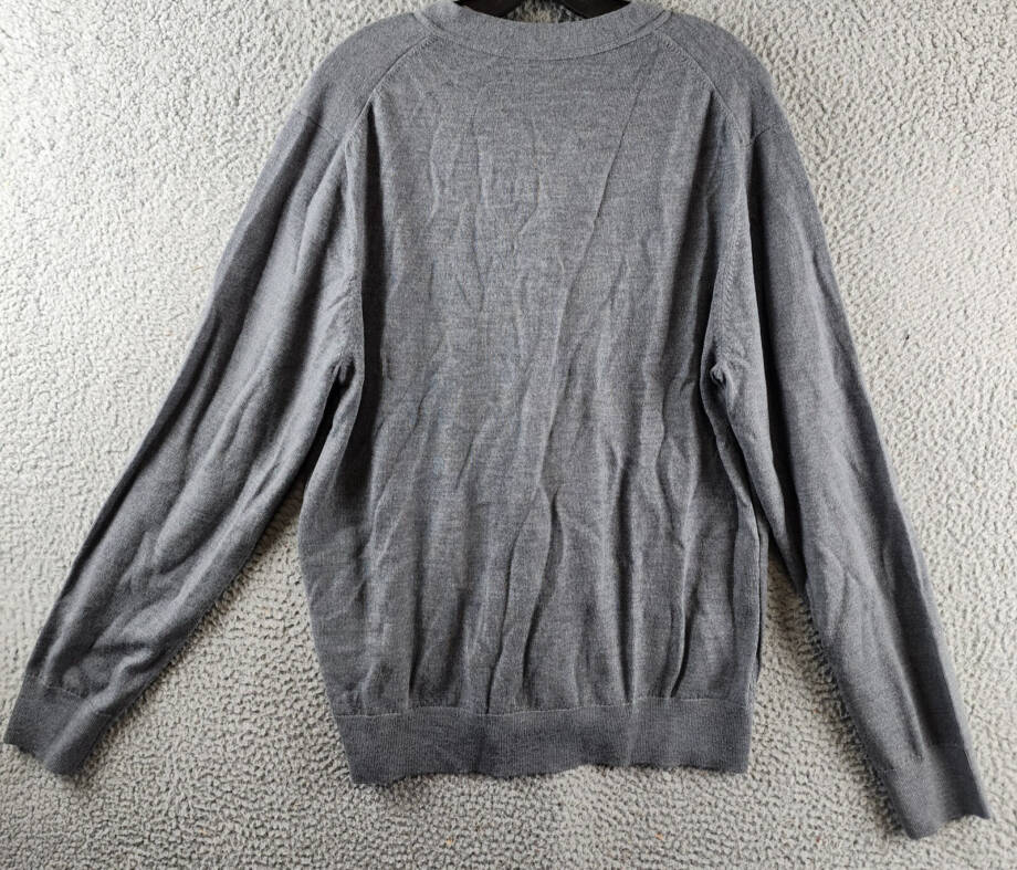 The Men's Store at Bloomingdale's Wool Button Front Cardigan Men's L Med Grey