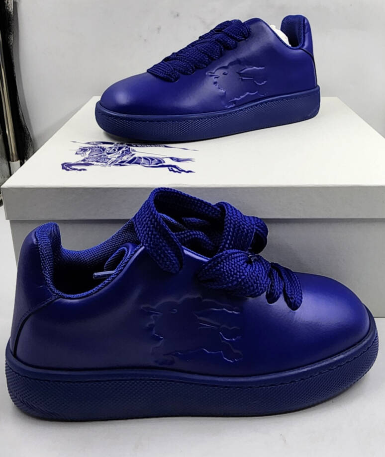 Burberry Leather Box Low-Top Sneakers Men's 40/7 US Knight Round Toe Lace Up
