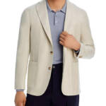 Boglioli Wool Cashmere Silk Blend Slim Fit K. Jacket Men's Natural Pockets 42