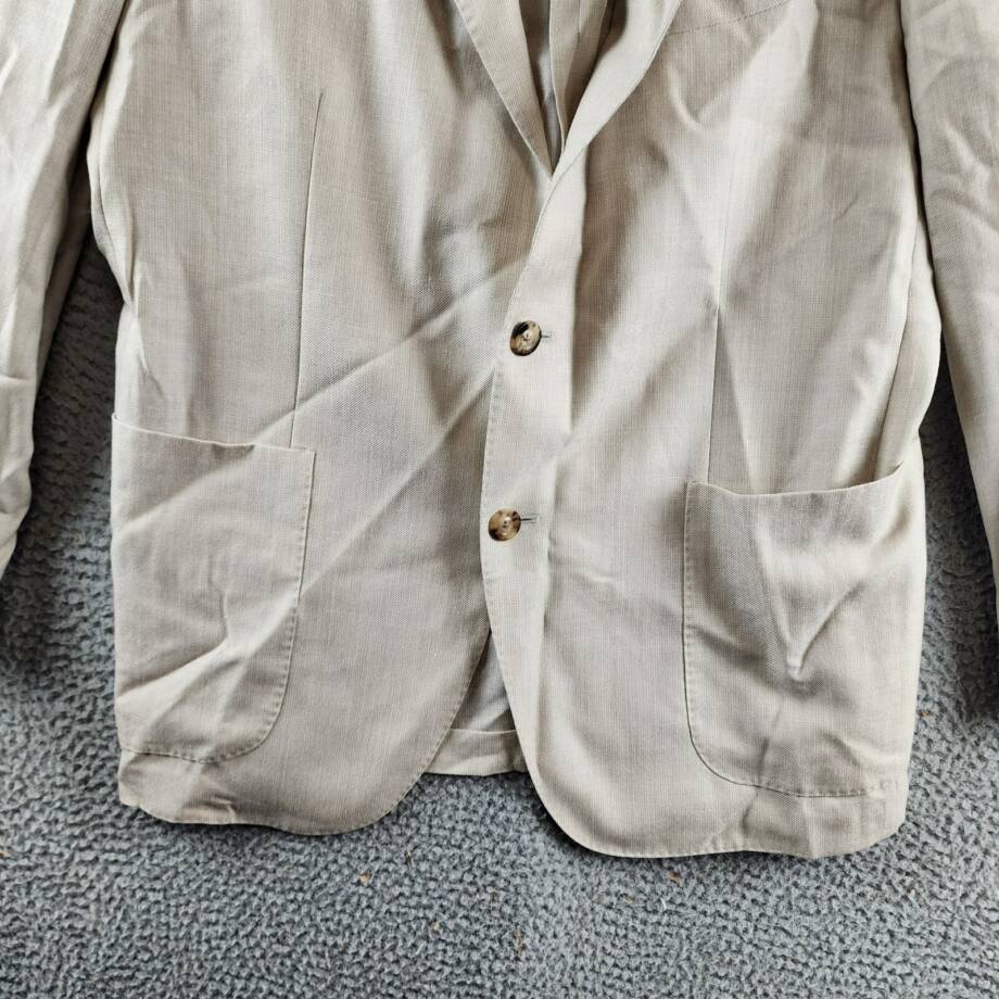 Boglioli Wool Cashmere Silk Blend Slim Fit K. Jacket Men's Natural Pockets 42