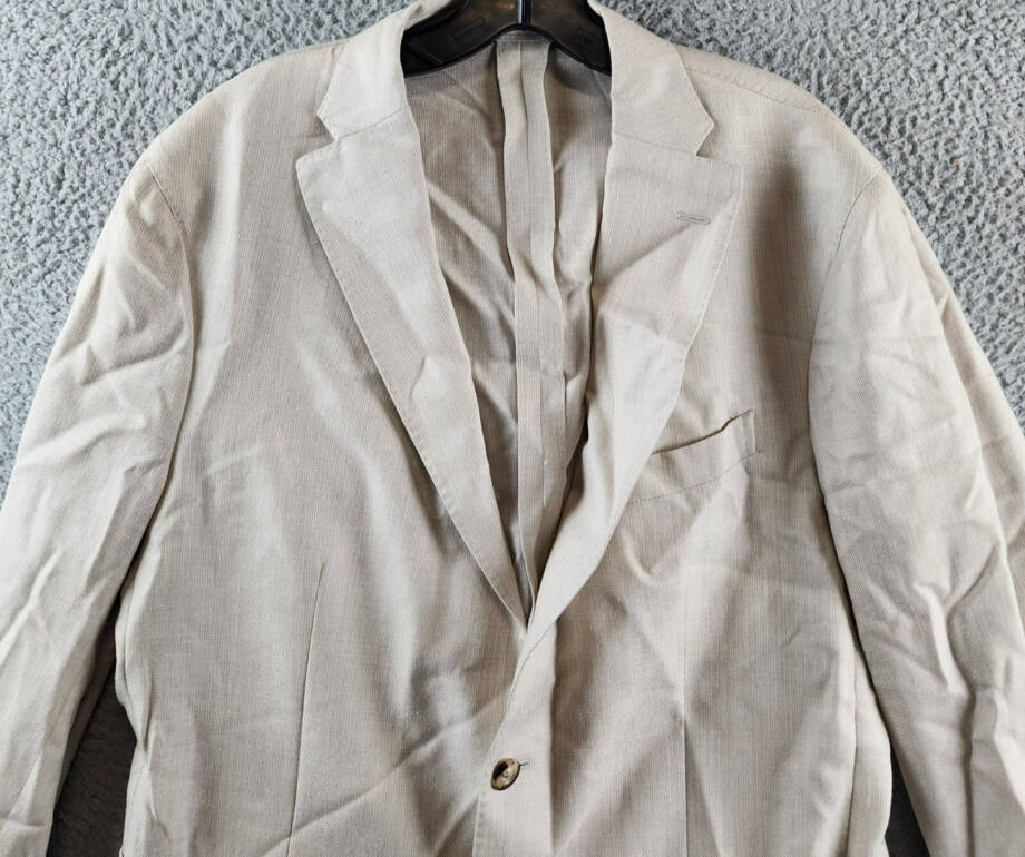 Boglioli Wool Cashmere Silk Blend Slim Fit K. Jacket Men's Natural Pockets 42