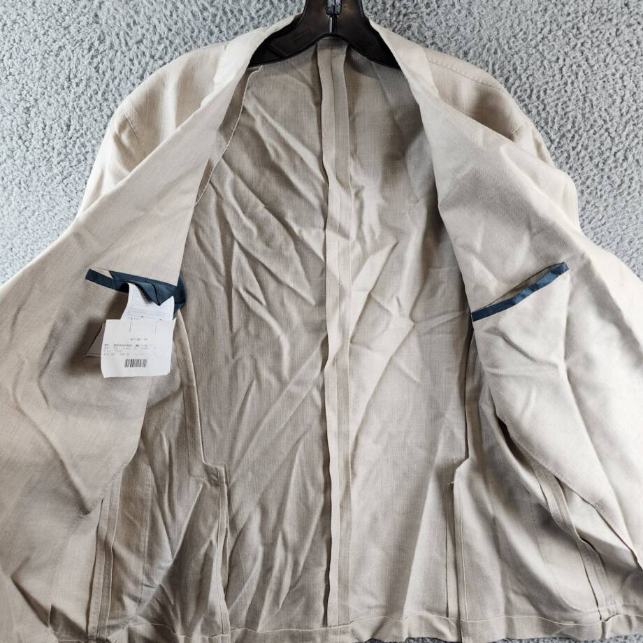 Boglioli Wool Cashmere Silk Blend Slim Fit K. Jacket Men's Natural Pockets 42