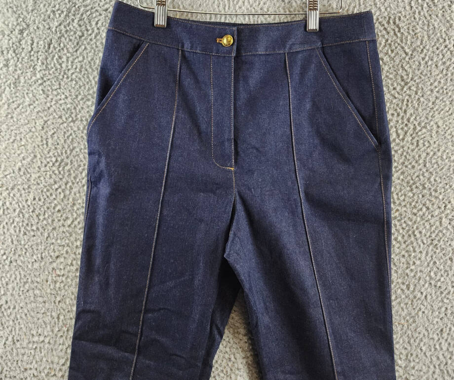 Veronica Beard Kimra High Rise Straight Leg Cropped Pants Women's 10 Dark Oxford