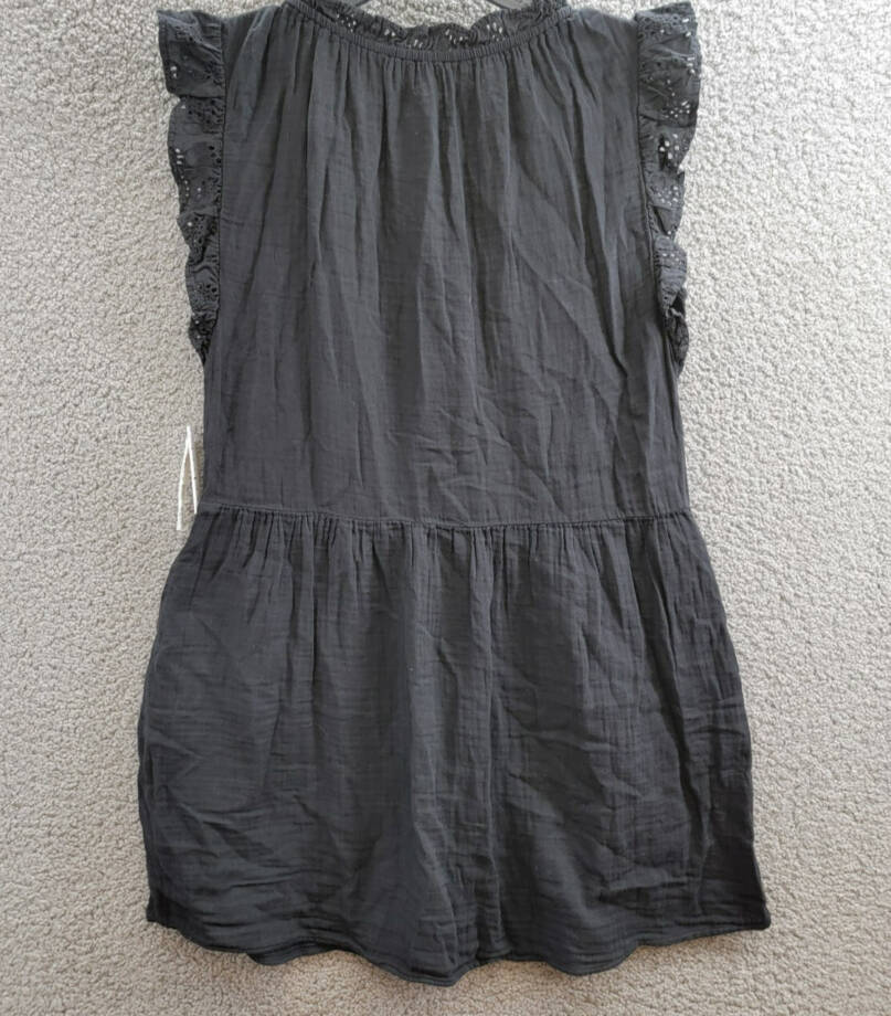 Velvet by Graham & Spencer Grace Ruffle Sleeve Mini Dress Women's XS Black Solid