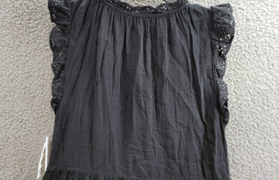Velvet by Graham & Spencer Grace Ruffle Sleeve Mini Dress Women's XS Black Solid